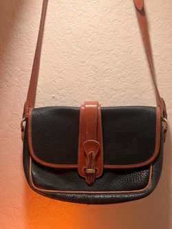 Vintage Dooney & Bourke AWL Small Equestrian Crossbody Bag - Black/Brown