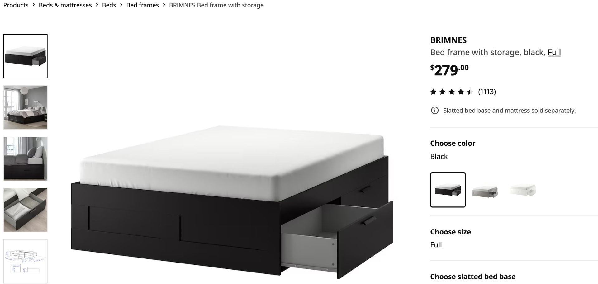 Full Bed with STORAGE!