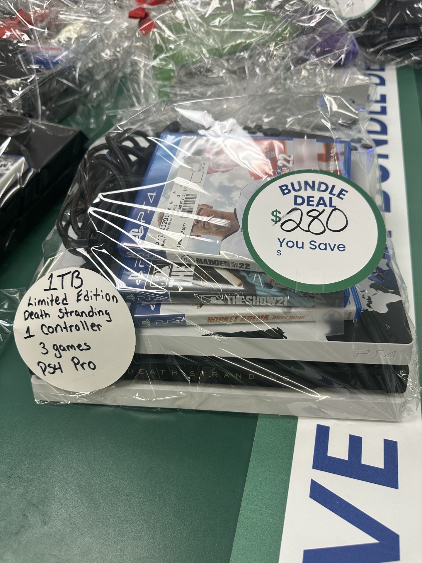 PS4 Pro 1Tb Limited Edition Death Standing With 1 Controller and 3 Games