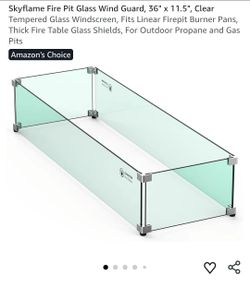 New Skyflame Fire Pit Glass Wind Guard, 36" x 11.5", Clear
Tempered Glass Windscreen, Fits Linear Firepit Burner Pans, Thick Fire Table Glass Shields,
