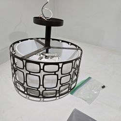 Bronze Semi-Flush Mount Light