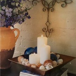 Vintage 14" Square Hammered Copper Look Decorative Tray. 