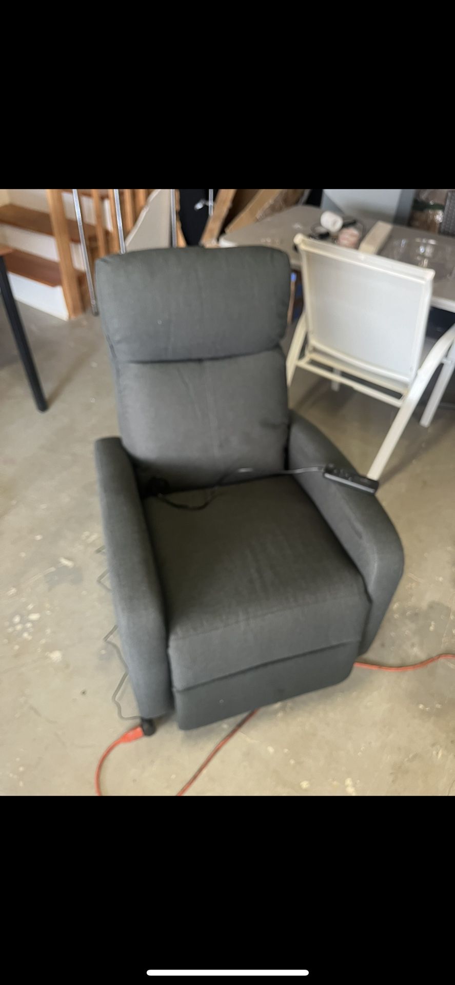 Gray Fabric Standard Manual Recliner With Massage For Lower Lumbar