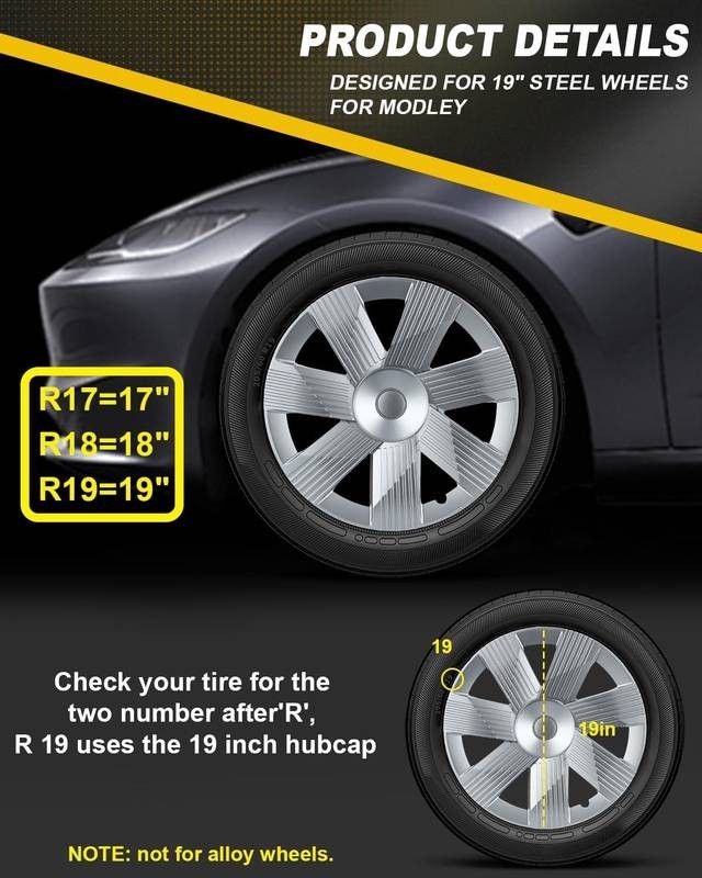 Rim Protector Hubcaps Tesla Model Y 2019-2024 - 19 Inch