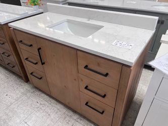 Brown cabinet bathroom vanity 48 inch