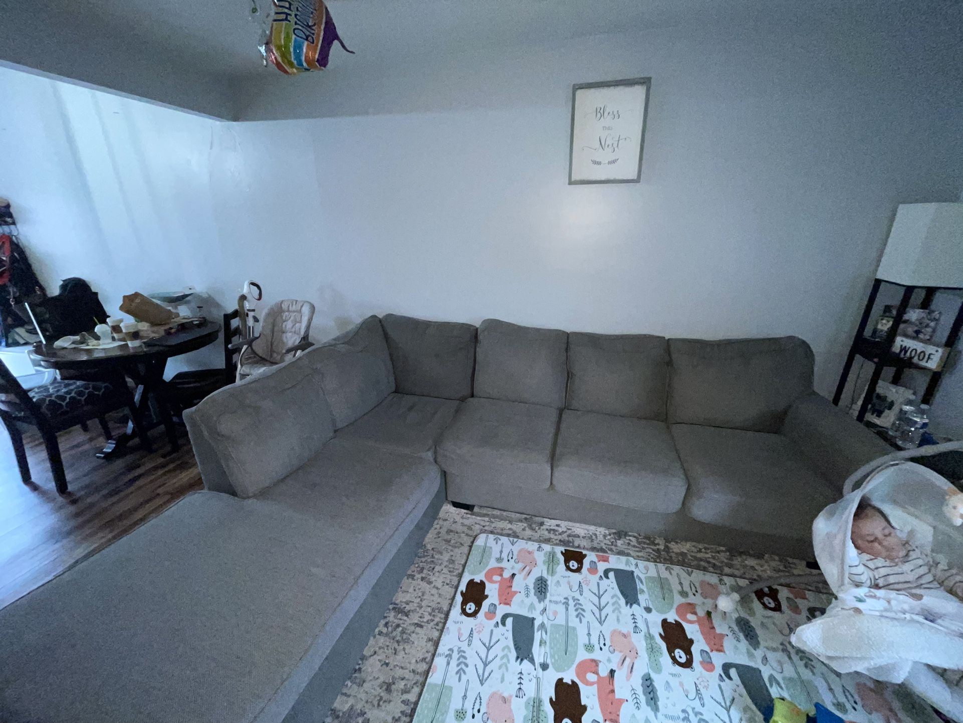 Gray Sectional Couch With Ottoman