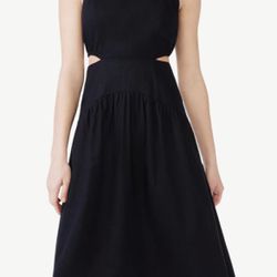Black Linen Dress (size 12-14)