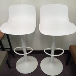 White Adjustable Bar Stools