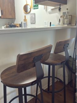 Bar Stools Set of 2x - Vintage Brown