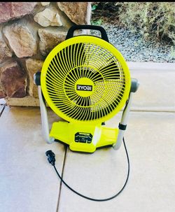 RYOBI ONE+ 18V Cordless Hybrid WHISPER SERIES 12 in. Misting Air Cannon Fan (Tool Only) New