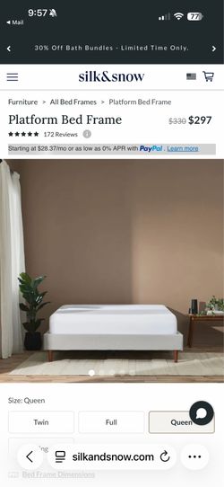 Platform bed frame  (Silk &Snow) Queen size