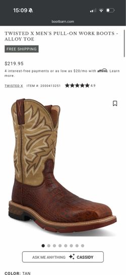 NEW Twisted X Men’s Alloy Toe Work Boots