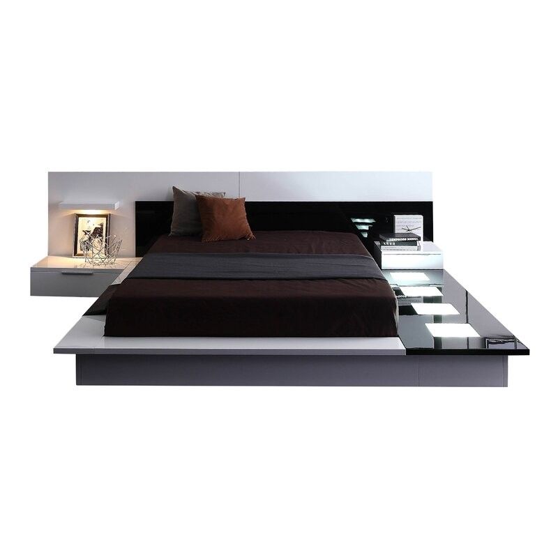 King Platform Bed in Black, White, Veneers

From WAYFAIR