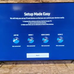 Samsung 55” QLED 4K TV with remote and legs – $150