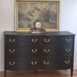Newly Refinished, Solid Wood, Vintage Dresser, Delivery Is Available.