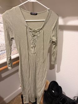 Fashion Nova Ribbed Lace-Up Mini Dress