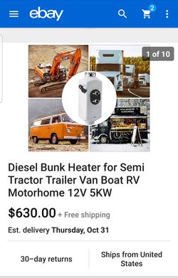 Diesel Bunk Heater for Semi Tractor Trailer Van Boat RV Motorhome Thumbnail