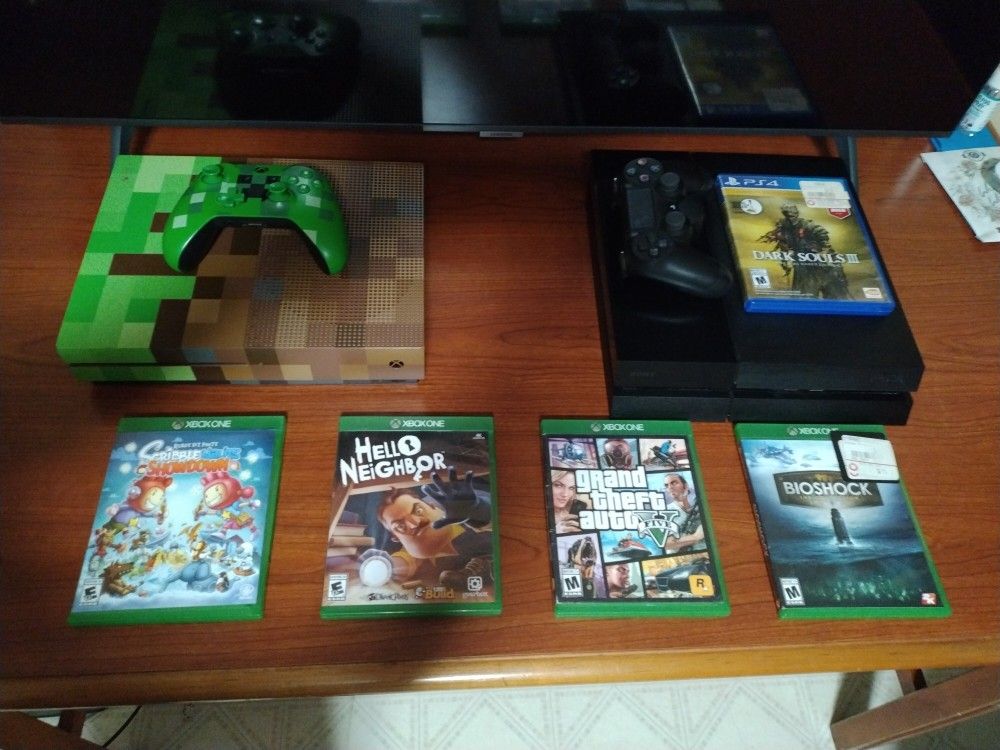 Xbox One S Minecraft Edition And PlayStation 4