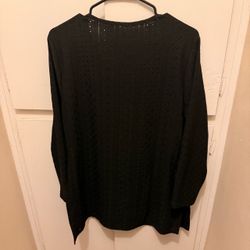 Black Eyelet Long Sleeve Top