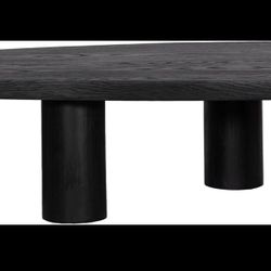 Meridian Furniture 291Black-C Beekman Collection Art Deco Coffee Table with Solid Oak Wood, Black Finish,