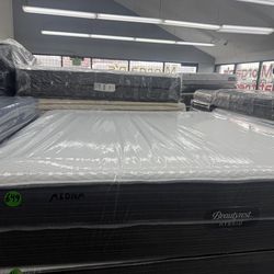 KING SIZE SIMMONS BEAUTYREST (MEDIUM) HYBRID MATTRESS & BOX SPRINGS BED SET