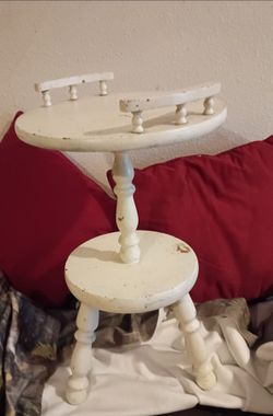 Small 3 Legged White Side Table