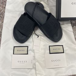 Gucci Slides All Black Womens Size 6