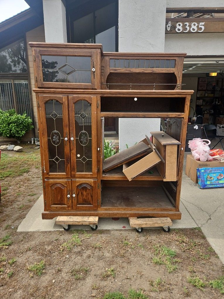 Antique Oak Entertainment Center