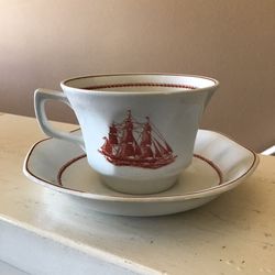 Vintage Wedgwood Flying Cloud Teacup & Saucer Set, England 