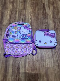 Sanrio Backpack & Lunch Bag Hello Kitty School Bookbag Pink Rainbow Sunshine Bac