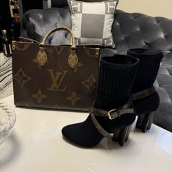 Louis Vuitton bag + boots (matching set)