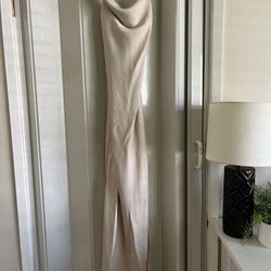 Meshki Maxi Satin Cream Dress