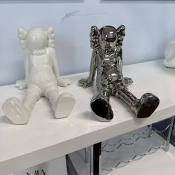 White Or Chrome Kaws Art Sculpture 