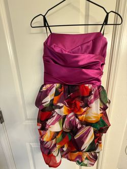 Strapless Satin Bubble Hem Mini Dress