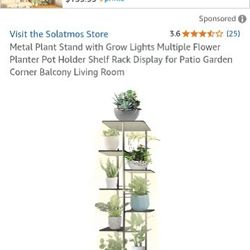 Metal Grow Shelf Plant Grow Kit W Led Lights