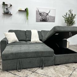 Grey Sectional Sleeper Couch - Free Delivery