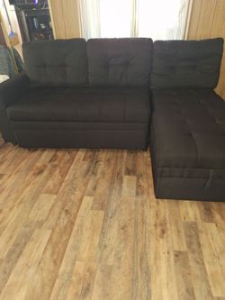 Loveseat turn into sleeping full side bed color is black