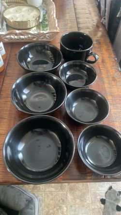 Bowls set of 3 large, 3 small, 1 mug/soup