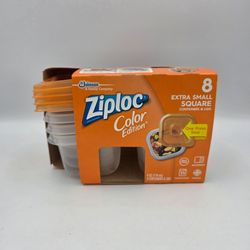 Ziploc One PressSeal XS Square Containers & Lids 4 oz. Color Edition 8 Ct Orange