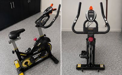 Stationary bike and elliptical.