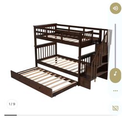 Triple Twin Size Bunk Bed 