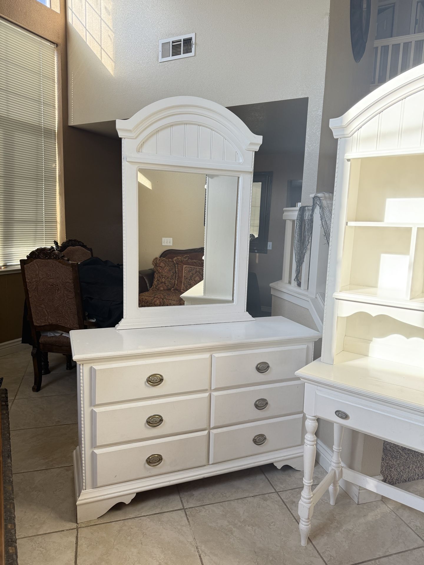 White Dresser/Desk/Book Case 