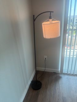 Linen Shade Floor Lamp with foot switch, Bulb included
