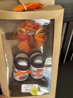 New newborn girls Thanksgiving Bow And Socks