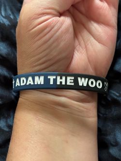 Adam The Woo Celebrity and Youtube Trailblazer Black Blue Silicone Engraved and Filled In Memory of Wristband Bracelet