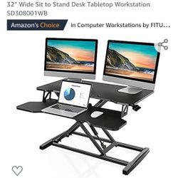Fitueyes Height Adjustable 32 Inch Sit Or  Standing Desk.