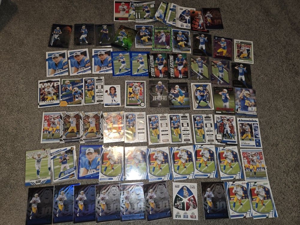 ALL of My Justin Herbert Cards For Sale! LA Chargers Superstar QB Football NFL Donruss Prestige Score Illusions Select Optic Prizm Mosaic Absolute +