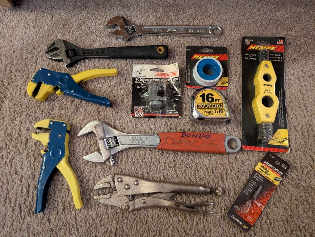 Box lot of new and used tools