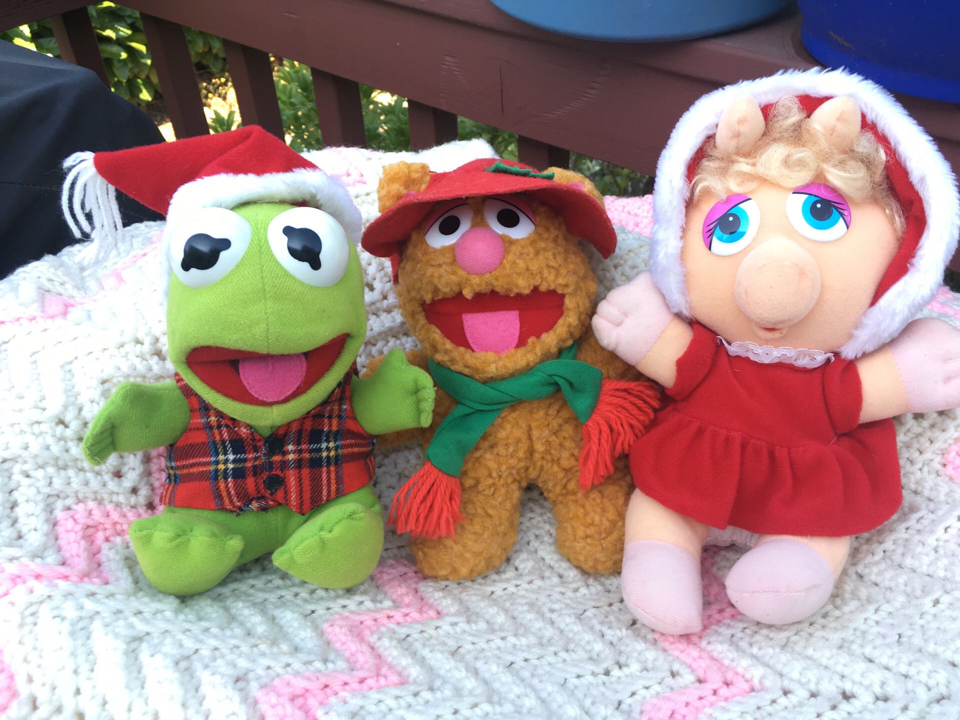 Vintage 1988 Christmas Holiday Edition 3-Plush Muppet Babies