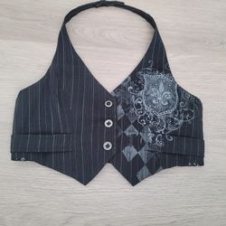 FANG Small Women's Pinstripe Button Front Vest